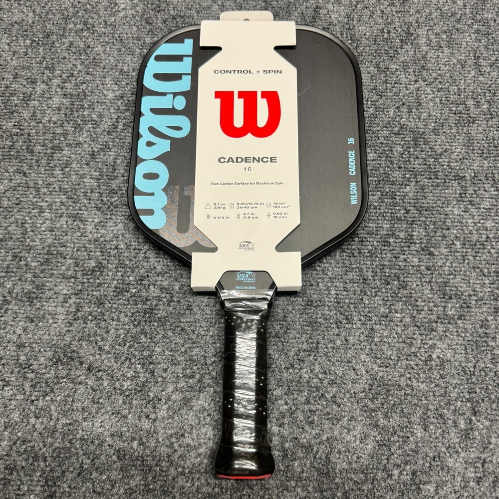 Wilson Cadence 16 Pickleball Paddle Carbon Surface Black Blue USAPA Approved